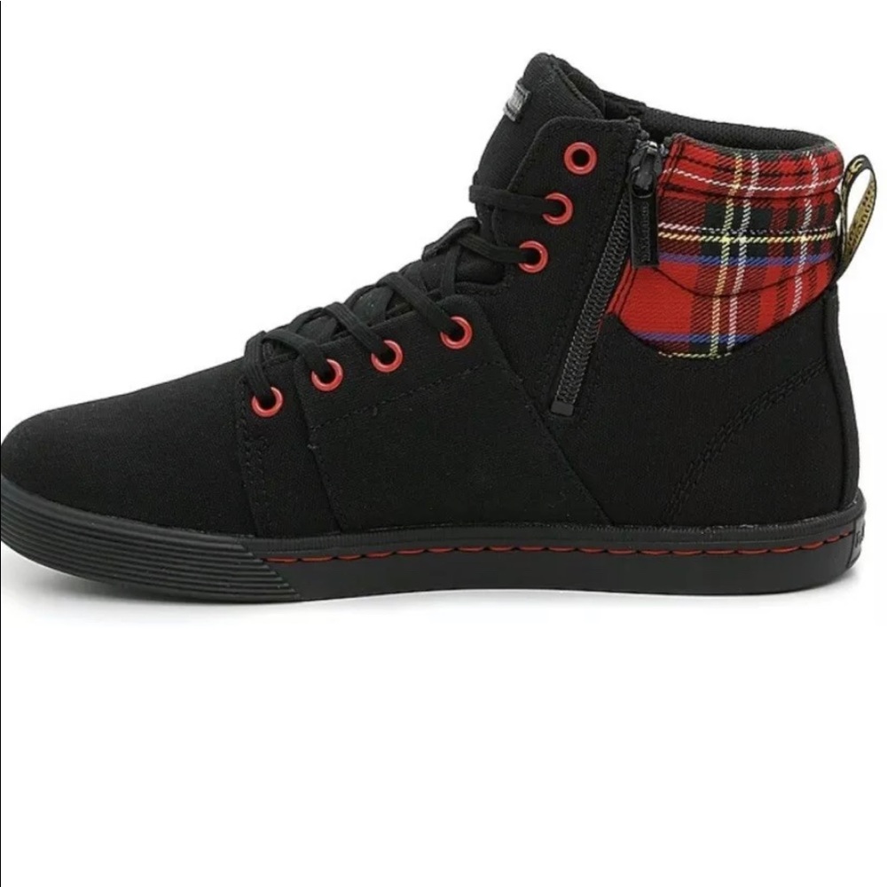 ROZARYA WOMEN'S CANVAS BOOTS Black + Red Stewart - Picture 5 of 16